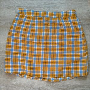 Forever 21 Linen Plaid Skirt